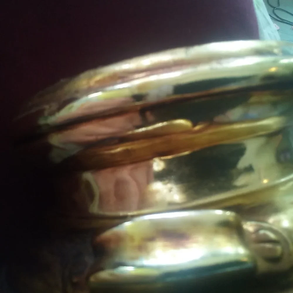 👵EUC GOLD  Vintage Surrey flowers and gifts MILK JUG
